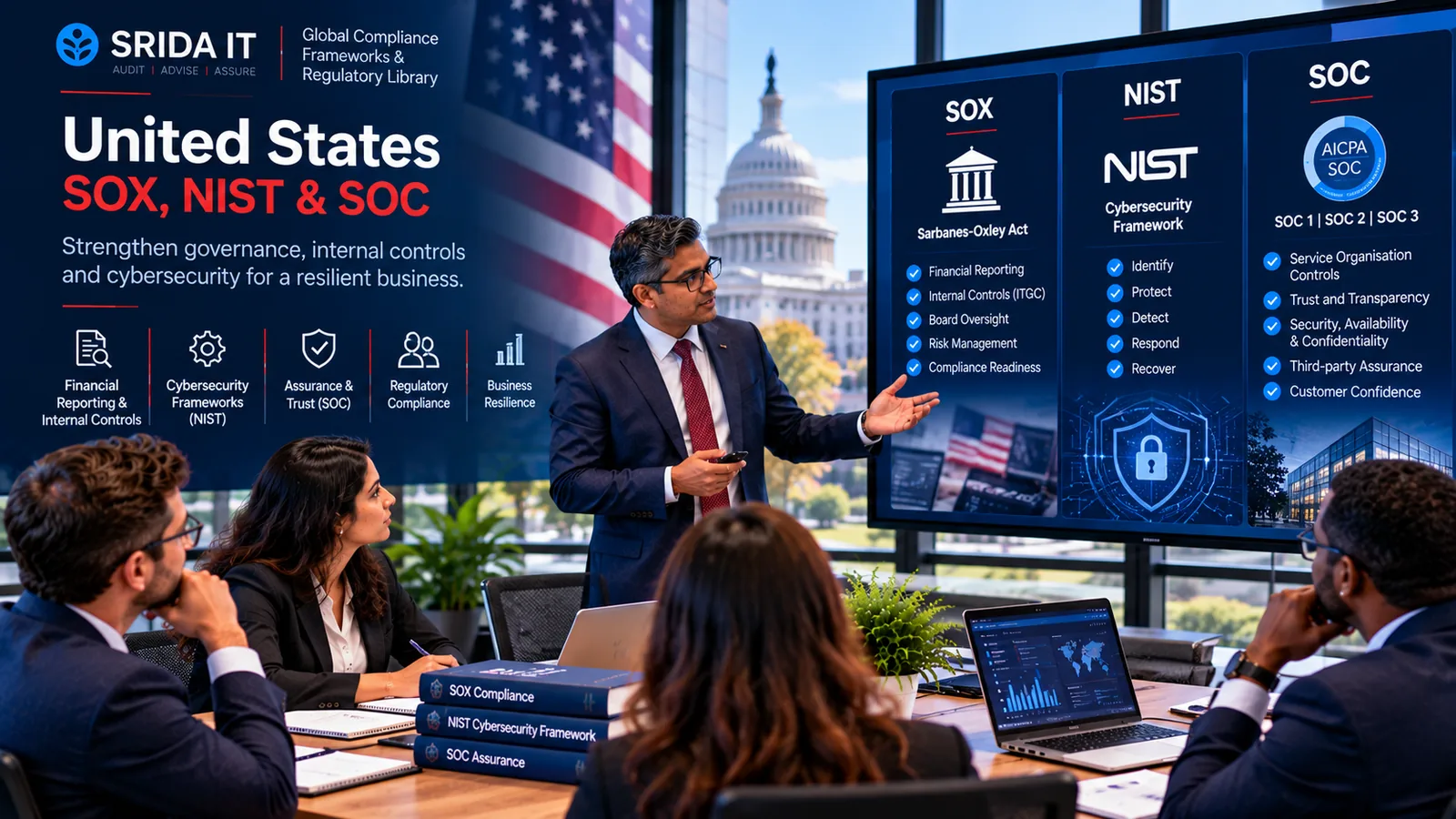 United States compliance frameworks briefing (conceptual illustration)